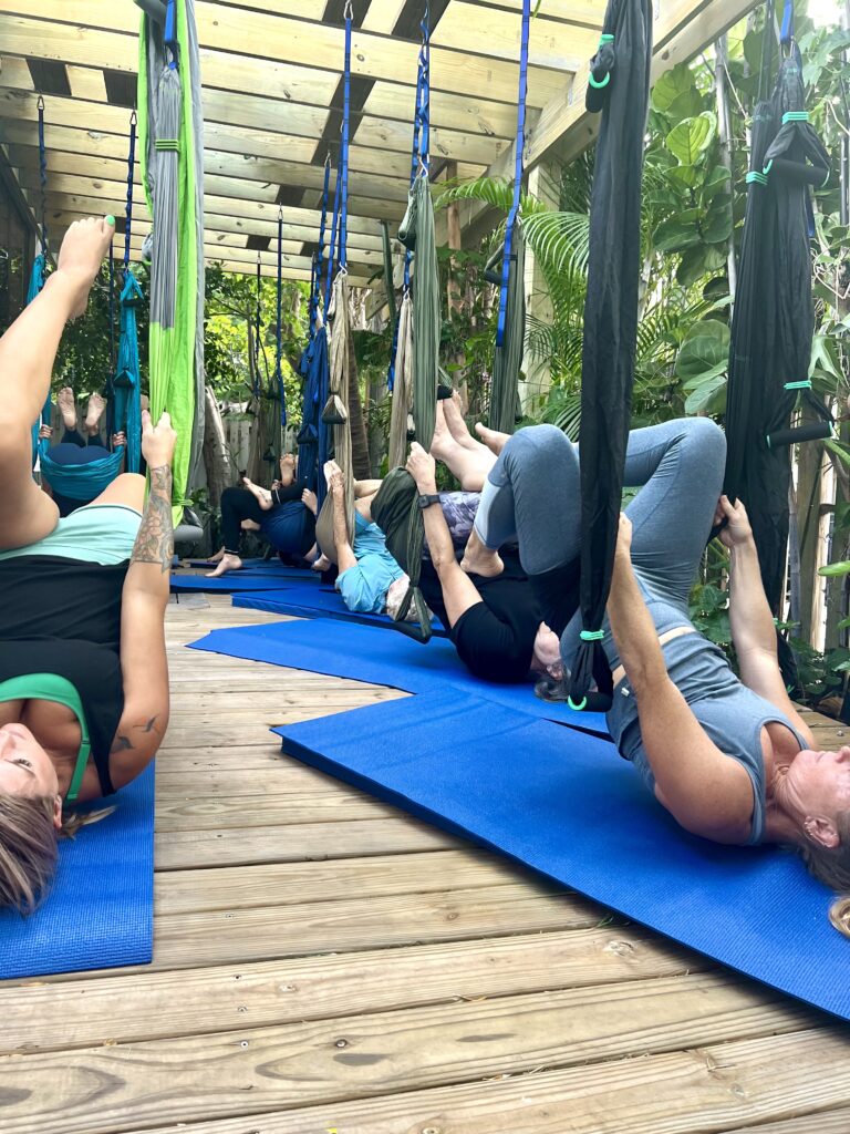 suspended yoga